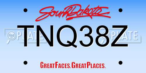 TNQ38Z South Dakota License Plate
