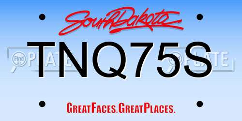 TNQ75S South Dakota License Plate