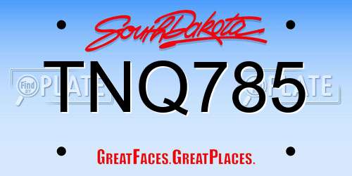 TNQ785 South Dakota License Plate