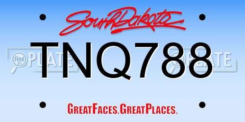 TNQ788 South Dakota License Plate