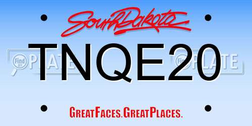 TNQE20 South Dakota License Plate