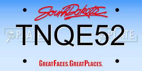 TNQE52 South Dakota License Plate