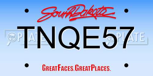 TNQE57 South Dakota License Plate