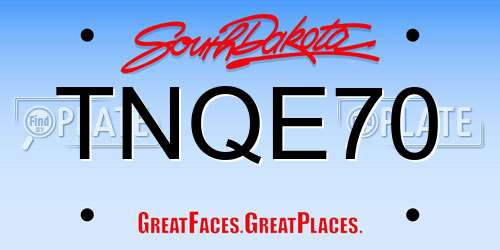 TNQE70 South Dakota License Plate
