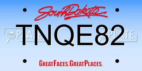TNQE82 South Dakota License Plate