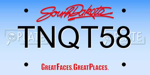 TNQT58 South Dakota License Plate