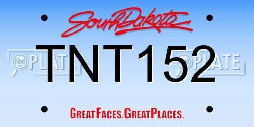 TNT152 South Dakota License Plate
