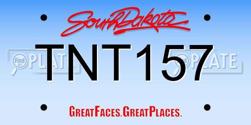 TNT157 South Dakota License Plate