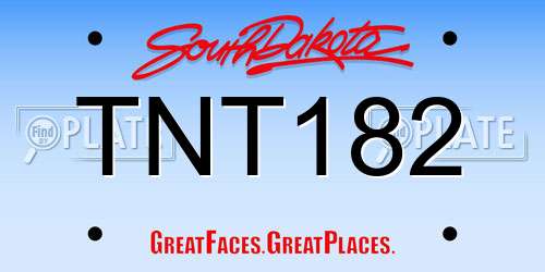 TNT182 South Dakota License Plate