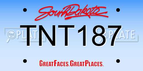 TNT187 South Dakota License Plate