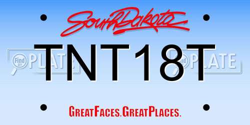 TNT18T South Dakota License Plate