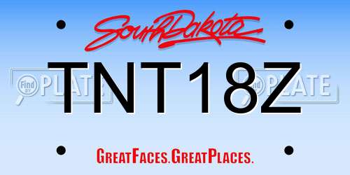 TNT18Z South Dakota License Plate