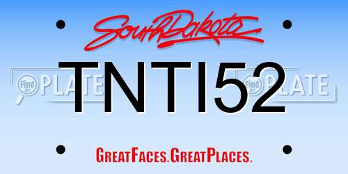 TNTI52 South Dakota License Plate