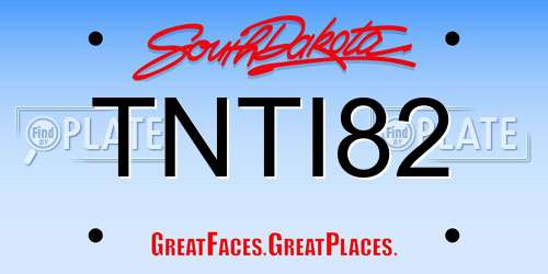 TNTI82 South Dakota License Plate
