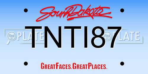 TNTI87 South Dakota License Plate