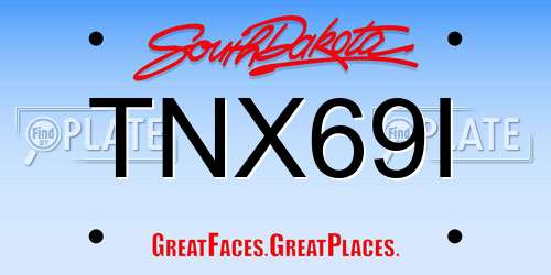 TNX69I South Dakota License Plate