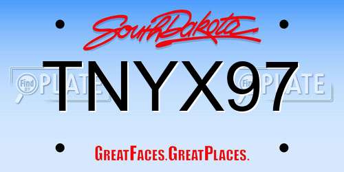 TNYX97 South Dakota License Plate