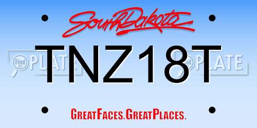 TNZ18T South Dakota License Plate