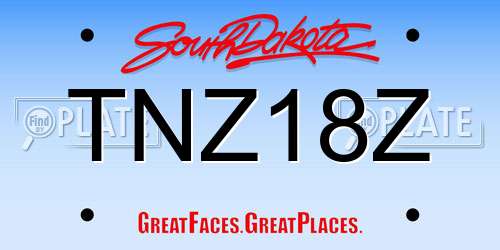TNZ18Z South Dakota License Plate