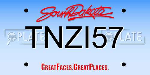 TNZI57 South Dakota License Plate