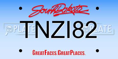 TNZI82 South Dakota License Plate