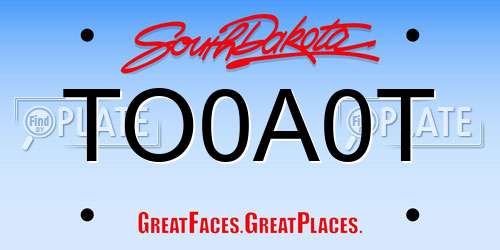 TO0A0T South Dakota License Plate