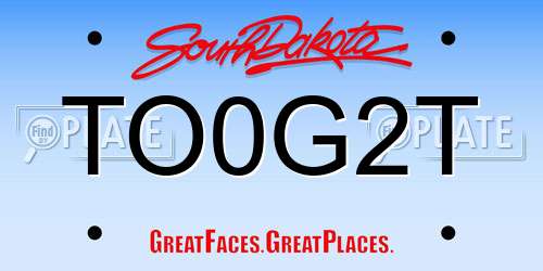 TO0G2T South Dakota License Plate