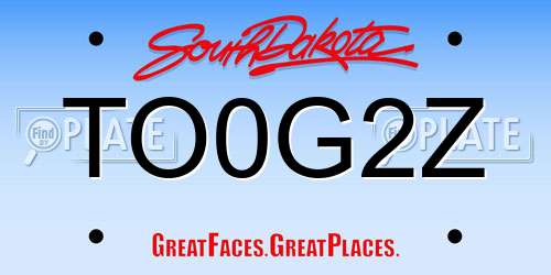 TO0G2Z South Dakota License Plate