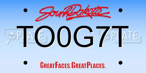 TO0G7T South Dakota License Plate