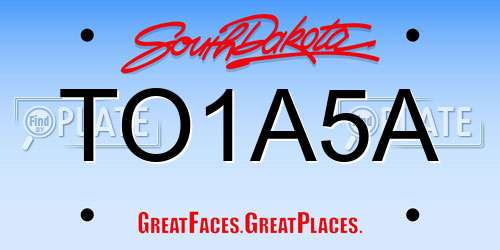TO1A5A South Dakota License Plate