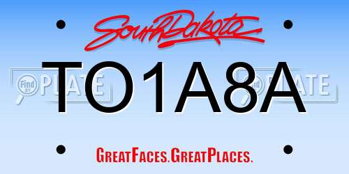 TO1A8A South Dakota License Plate
