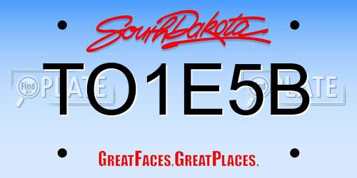TO1E5B South Dakota License Plate