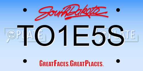 TO1E5S South Dakota License Plate