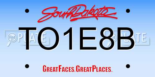 TO1E8B South Dakota License Plate
