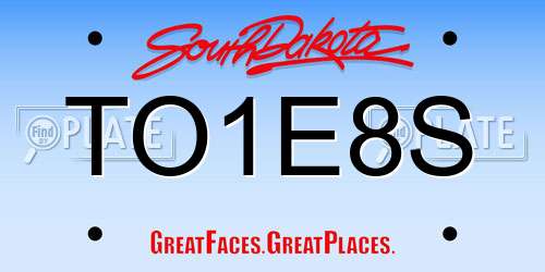 TO1E8S South Dakota License Plate