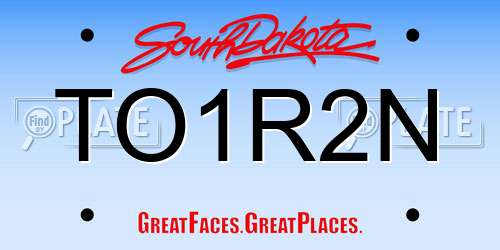 TO1R2N South Dakota License Plate