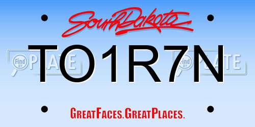 TO1R7N South Dakota License Plate