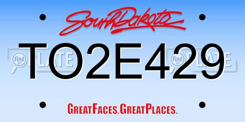 TO2E429 South Dakota License Plate