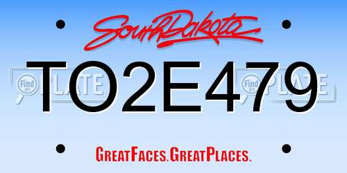 TO2E479 South Dakota License Plate
