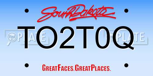 TO2T0Q South Dakota License Plate