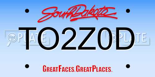 TO2Z0D South Dakota License Plate