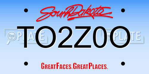 TO2Z0O South Dakota License Plate