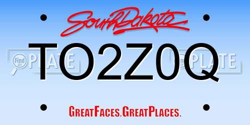 TO2Z0Q South Dakota License Plate