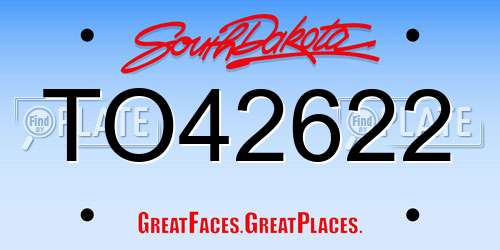 TO42622 South Dakota License Plate