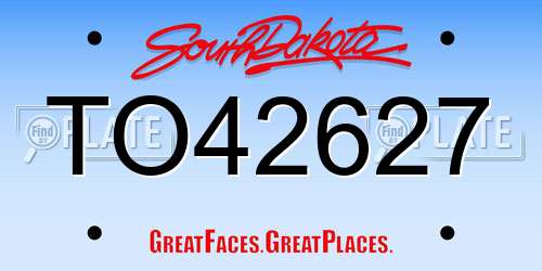 TO42627 South Dakota License Plate