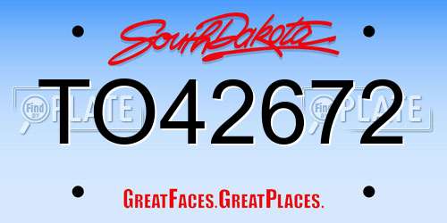 TO42672 South Dakota License Plate