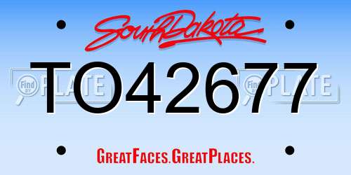 TO42677 South Dakota License Plate