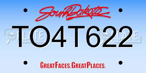 TO4T622 South Dakota License Plate