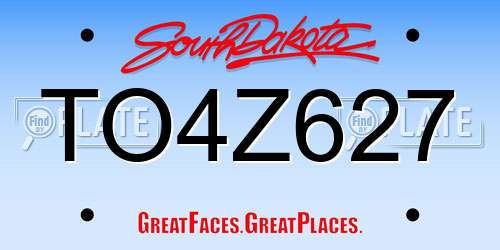 TO4Z627 South Dakota License Plate