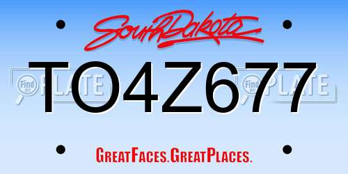 TO4Z677 South Dakota License Plate